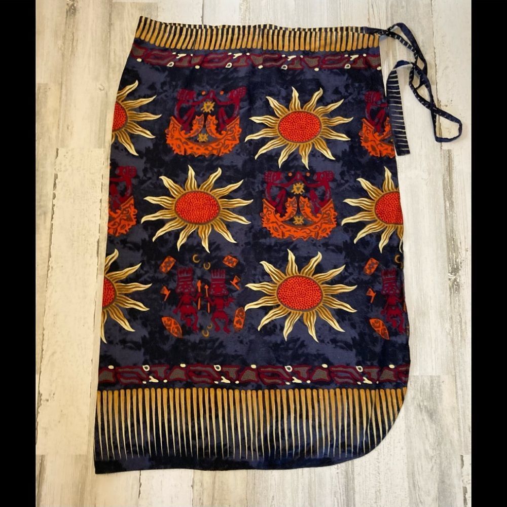 beauo floral Italian summer wrap skirt XL